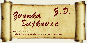 Zvonka Dujković vizit kartica